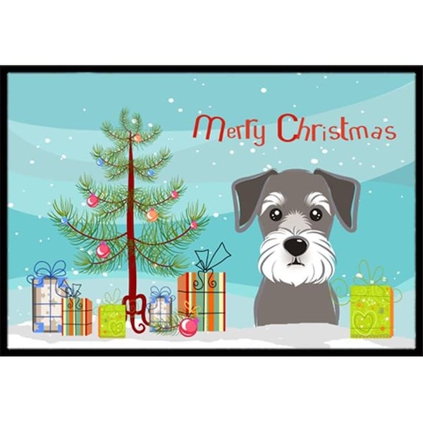 Carolines Treasures Carolines Treasures BB1578JMAT Christmas Tree & Schnauzer Indoor or Outdoor Mat; 24 x 36 BB1578JMAT - main
